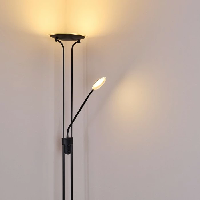 Hofstein Abiqua Deckenfluter LED Schwarz, 2-flammig 15 Hofstein Abiqua Deckenfluter LED Schwarz, 2-flammig – Bild 15