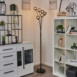 Hofstein Abramo Stehleuchte LED Schwarz, 6-flammig