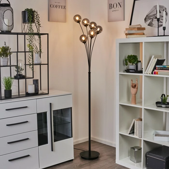 Hofstein Abramo Stehleuchte LED Schwarz, 6-flammig 1 Hofstein Abramo Stehleuchte LED Schwarz, 6-flammig