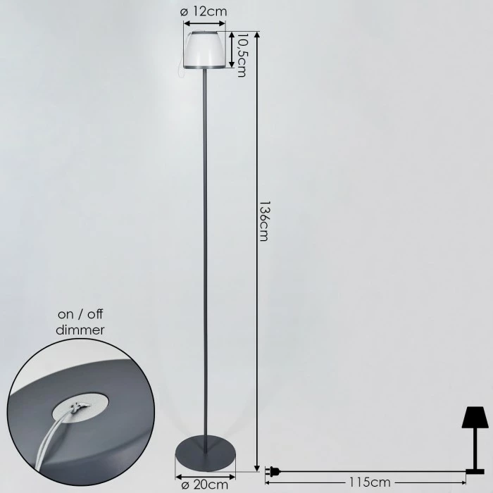 Hofstein Abuya Außenstehleuchte LED Anthrazit, 1-flammig 4 Hofstein Abuya Außenstehleuchte LED Anthrazit, 1-flammig – Bild 4