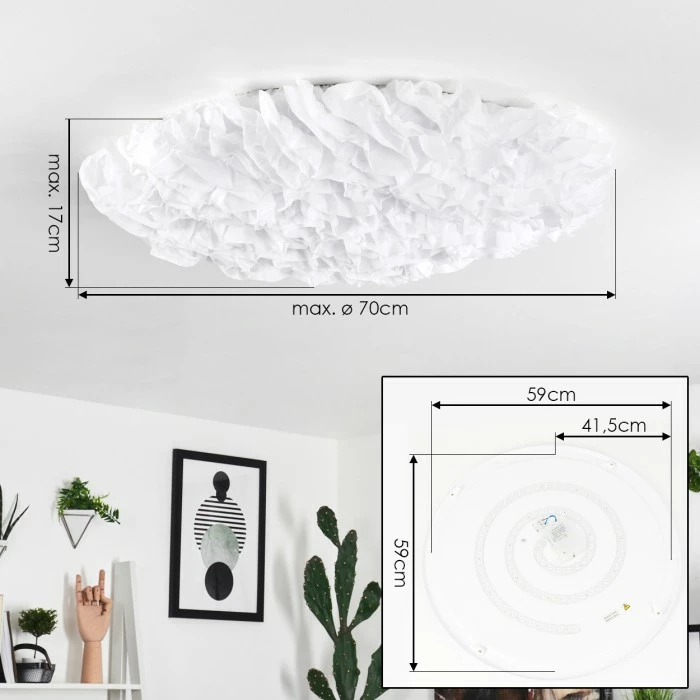 Hofstein Adegoiva Deckenleuchte LED Weiß, 1-flammig 4 Hofstein Adegoiva Deckenleuchte LED Weiß, 1-flammig – Bild 4