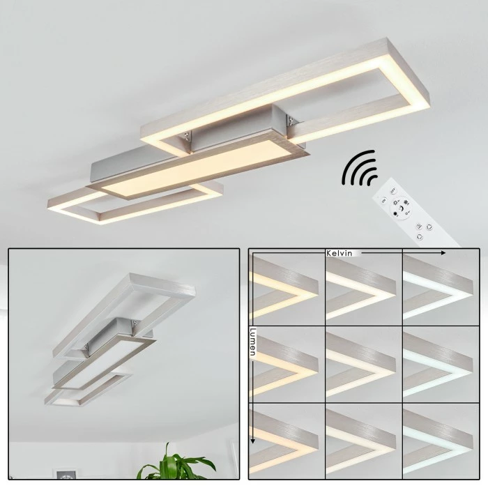 Hofstein Ahrenfeld Deckenleuchte LED Aluminium, 1-flammig, Fernbedienung 1 Hofstein Ahrenfeld Deckenleuchte LED Aluminium, 1-flammig, Fernbedienung