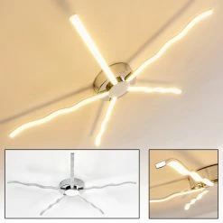 Hofstein Alavus Deckenleuchte LED Chrom, 5-flammig