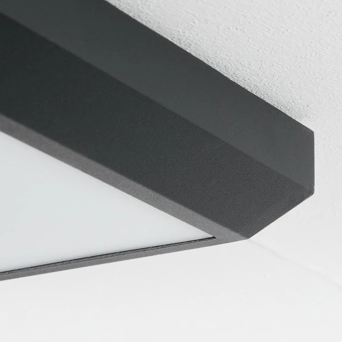 Hofstein Alkmaar Außendeckenleuchte LED Anthrazit, 1-flammig 3 Hofstein Alkmaar Außendeckenleuchte LED Anthrazit, 1-flammig – Bild 3