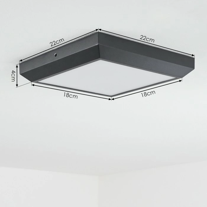 Hofstein Alkmaar Außendeckenleuchte LED Anthrazit, 1-flammig 4 Hofstein Alkmaar Außendeckenleuchte LED Anthrazit, 1-flammig – Bild 4