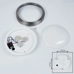 Hofstein Alleen Außendeckenleuchte LED Nickel-Matt, 3-flammig -LED Leuchten Verkäufe alleen aussendeckenleuchte h3435519 4