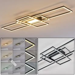 Hofstein Alsterbro Deckenleuchte LED Schwarz, 1-flammig