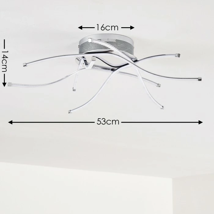 Hofstein Altino Deckenleuchte LED Chrom, 1-flammig 2 Hofstein Altino Deckenleuchte LED Chrom, 1-flammig – Bild 2