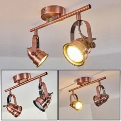 Hofstein Aniak Deckenleuchte LED Kupferfarben, 2-flammig