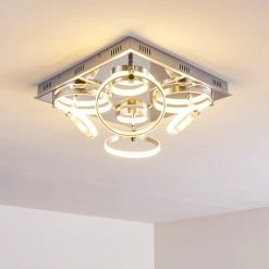Hofstein Aragno Deckenleuchte LED Nickel-Matt, Chrom, 1-flammig -LED Leuchten Verkäufe aragno deckenleuchte h167312 13
