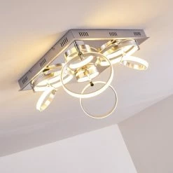 Hofstein Aragno Deckenleuchte LED Nickel-Matt, Chrom, 1-flammig -LED Leuchten Verkäufe aragno deckenleuchte h167312 16