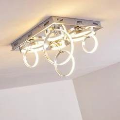 Hofstein Aragno Deckenleuchte LED Nickel-Matt, Chrom, 1-flammig -LED Leuchten Verkäufe aragno deckenleuchte h167312 18