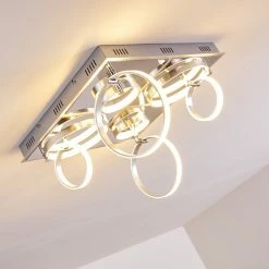 Hofstein Aragno Deckenleuchte LED Nickel-Matt, Chrom, 1-flammig -LED Leuchten Verkäufe aragno deckenleuchte h167312 19