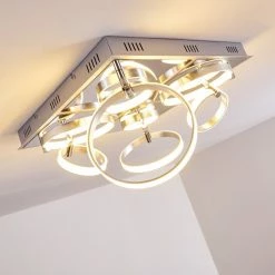 Hofstein Aragno Deckenleuchte LED Nickel-Matt, Chrom, 1-flammig -LED Leuchten Verkäufe aragno deckenleuchte h167312 2