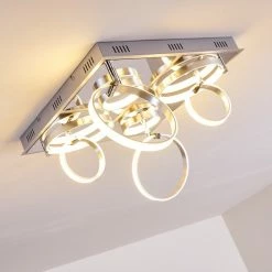 Hofstein Aragno Deckenleuchte LED Nickel-Matt, Chrom, 1-flammig -LED Leuchten Verkäufe aragno deckenleuchte h167312 21