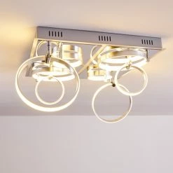 Hofstein Aragno Deckenleuchte LED Nickel-Matt, Chrom, 1-flammig -LED Leuchten Verkäufe aragno deckenleuchte h167312 3