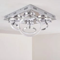 Hofstein Aragno Deckenleuchte LED Nickel-Matt, Chrom, 1-flammig -LED Leuchten Verkäufe aragno deckenleuchte h167312 4