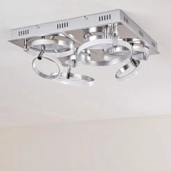 Hofstein Aragno Deckenleuchte LED Nickel-Matt, Chrom, 1-flammig -LED Leuchten Verkäufe aragno deckenleuchte h167312 5