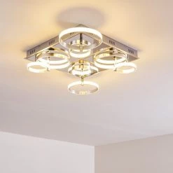 Hofstein Aragno Deckenleuchte LED Nickel-Matt, Chrom, 1-flammig -LED Leuchten Verkäufe aragno deckenleuchte h167312 9