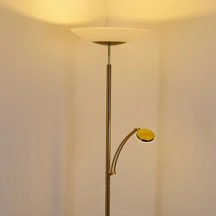 Hofstein Argostoli Deckenfluter LED Messing, 2-flammig 11 Hofstein Argostoli Deckenfluter LED Messing, 2-flammig – Bild 11