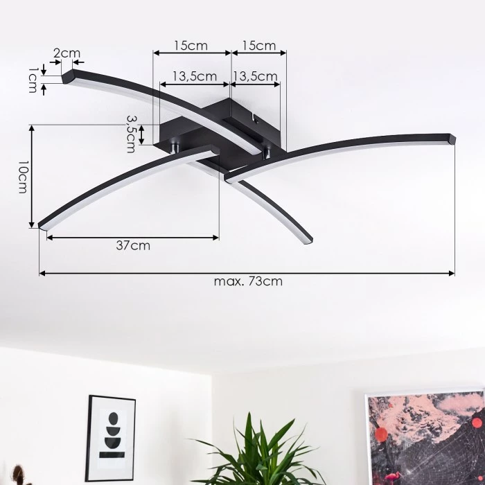 Hofstein Aringa Deckenleuchte LED Schwarz, 1-flammig 4 Hofstein Aringa Deckenleuchte LED Schwarz, 1-flammig – Bild 4