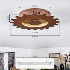 Hofstein Assanhas Deckenleuchte LED Rostfarben, Gold, 1-flammig -LED Leuchten Verkäufe assanhas deckenleuchte h3582305 8