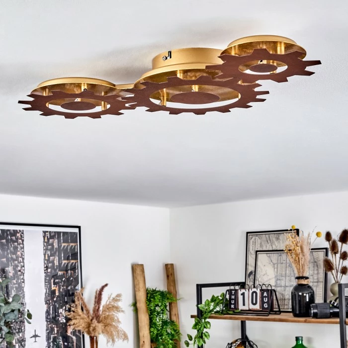 Hofstein Assanhas Deckenleuchte LED Rostfarben, Gold, 1-flammig 2 Hofstein Assanhas Deckenleuchte LED Rostfarben, Gold, 1-flammig – Bild 2