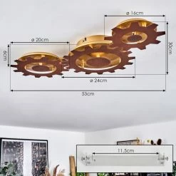 Hofstein Assanhas Deckenleuchte LED Rostfarben, Gold, 1-flammig 13 Hofstein Assanhas Deckenleuchte LED Rostfarben, Gold, 1-flammig -LED Leuchten Verkäufe assanhas deckenleuchte h3582381 3