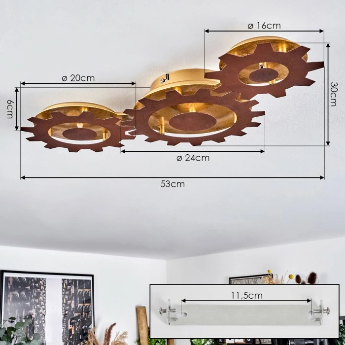 Hofstein Assanhas Deckenleuchte LED Rostfarben, Gold, 1-flammig 4 Hofstein Assanhas Deckenleuchte LED Rostfarben, Gold, 1-flammig – Bild 4