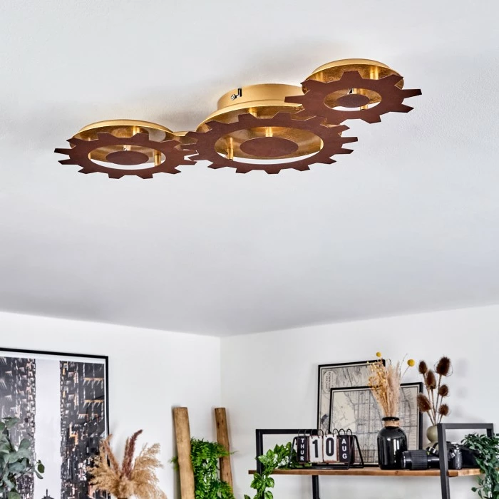 Hofstein Assanhas Deckenleuchte LED Rostfarben, Gold, 1-flammig 10 Hofstein Assanhas Deckenleuchte LED Rostfarben, Gold, 1-flammig – Bild 10