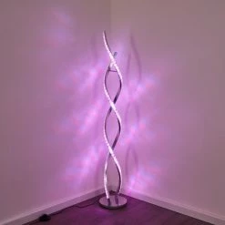 Hofstein Assuan Stehlampe LED Chrom, 1-flammig, Fernbedienung, Farbwechsler -LED Leuchten Verkäufe assuan stehlampe h3307137 3