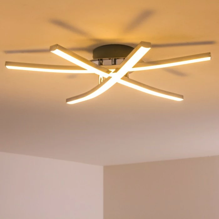 Hofstein Atome Deckenleuchte LED Chrom, 3-flammig 12 Hofstein Atome Deckenleuchte LED Chrom, 3-flammig – Bild 12