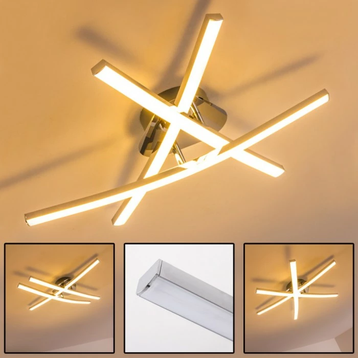 Hofstein Atome Deckenleuchte LED Chrom, 3-flammig 6 Hofstein Atome Deckenleuchte LED Chrom, 3-flammig – Bild 6