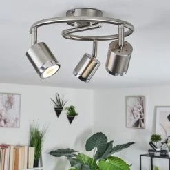 Hofstein Autilla Deckenleuchte LED Nickel-Matt, Weiß, 3-flammig -LED Leuchten Verkäufe autilla deckenleuchte h3590799 6