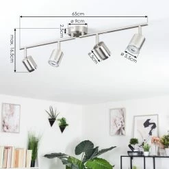 Hofstein Autilla Deckenleuchte LED Nickel-Matt, 4-flammig -LED Leuchten Verkäufe autilla deckenleuchte h3650523 3