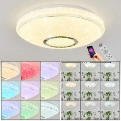 Hofstein Auxerre Deckenleuchte LED Weiß, 2-flammig, Fernbedienung, Farbwechsler