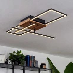 Hofstein Avelal Deckenleuche LED Schwarz, Holz hell, Holzoptik, 1-flammig -LED Leuchten Verkäufe avelal deckenleuche h3584743 8