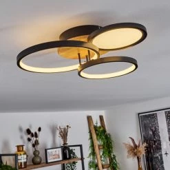 Hofstein Avelal Deckenleuchte LED Schwarz, Naturfarben, 1-flammig -LED Leuchten Verkäufe avelal deckenleuchte h3460320 8