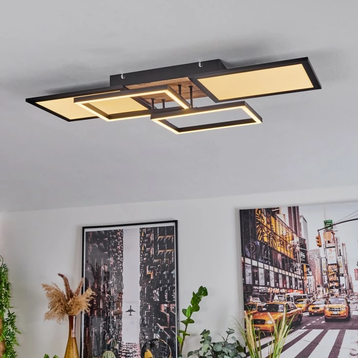 Hofstein Avelal Deckenleuchte LED Schwarz, Braun, 1-flammig 7 Hofstein Avelal Deckenleuchte LED Schwarz, Braun, 1-flammig – Bild 7