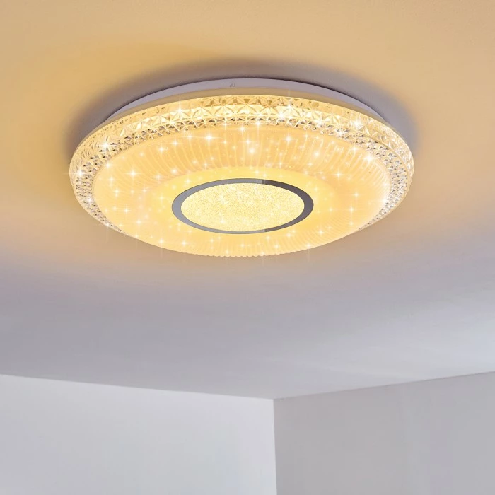 Hofstein Avoriaz Deckenleuchte LED Weiß, 2-flammig, Fernbedienung, Farbwechsler 3 Hofstein Avoriaz Deckenleuchte LED Weiß, 2-flammig, Fernbedienung, Farbwechsler – Bild 3