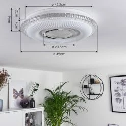 Hofstein Avoriaz Deckenleuchte LED Weiß, Transparent, Klar, 1-flammig, Fernbedienung -LED Leuchten Verkäufe avoriaz deckenleuchte h3391426 3