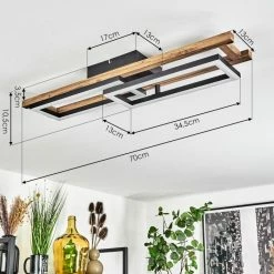 Hofstein Ayajasco Deckenleuchte LED Schwarz, Naturfarben, 1-flammig -LED Leuchten Verkäufe ayajasco deckenleuchte h3562079 3