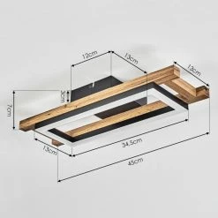 Hofstein Ayajasco Deckenleuchte LED Schwarz, Naturfarben, 1-flammig -LED Leuchten Verkäufe ayajasco deckenleuchte h3562093 9
