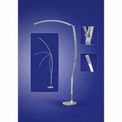 B-Leuchten TREE Stehleuchte LED Nickel-Matt, Chrom, 1-flammig