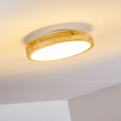 Hofstein Bagaha Deckenleuchte LED Holz hell, 1-flammig, Fernbedienung -LED Leuchten Verkäufe bagaha deckenleuchte h3313121 15