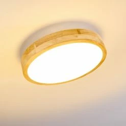 Hofstein Bagaha Deckenleuchte LED Holz hell, 1-flammig, Fernbedienung -LED Leuchten Verkäufe bagaha deckenleuchte h3313121 7