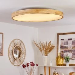 Hofstein Bagaha Deckenleuchte LED Braun, Holzoptik, 1-flammig, Fernbedienung -LED Leuchten Verkäufe bagaha deckenleuchte h3542187 9