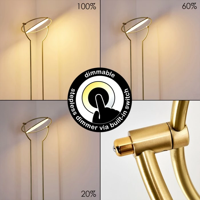 Hofstein Baise Deckenfluter LED Messing, 1-flammig 10 Hofstein Baise Deckenfluter LED Messing, 1-flammig – Bild 10