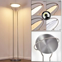 Hofstein Baise Deckenfluter LED Nickel-Matt, 1-flammig