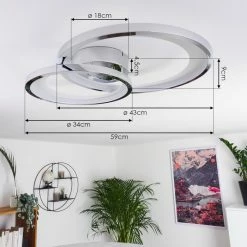 Hofstein Baiyin Deckenleuchte LED Chrom, 1-flammig -LED Leuchten Verkäufe baiyin deckenleuchte h3416303 3